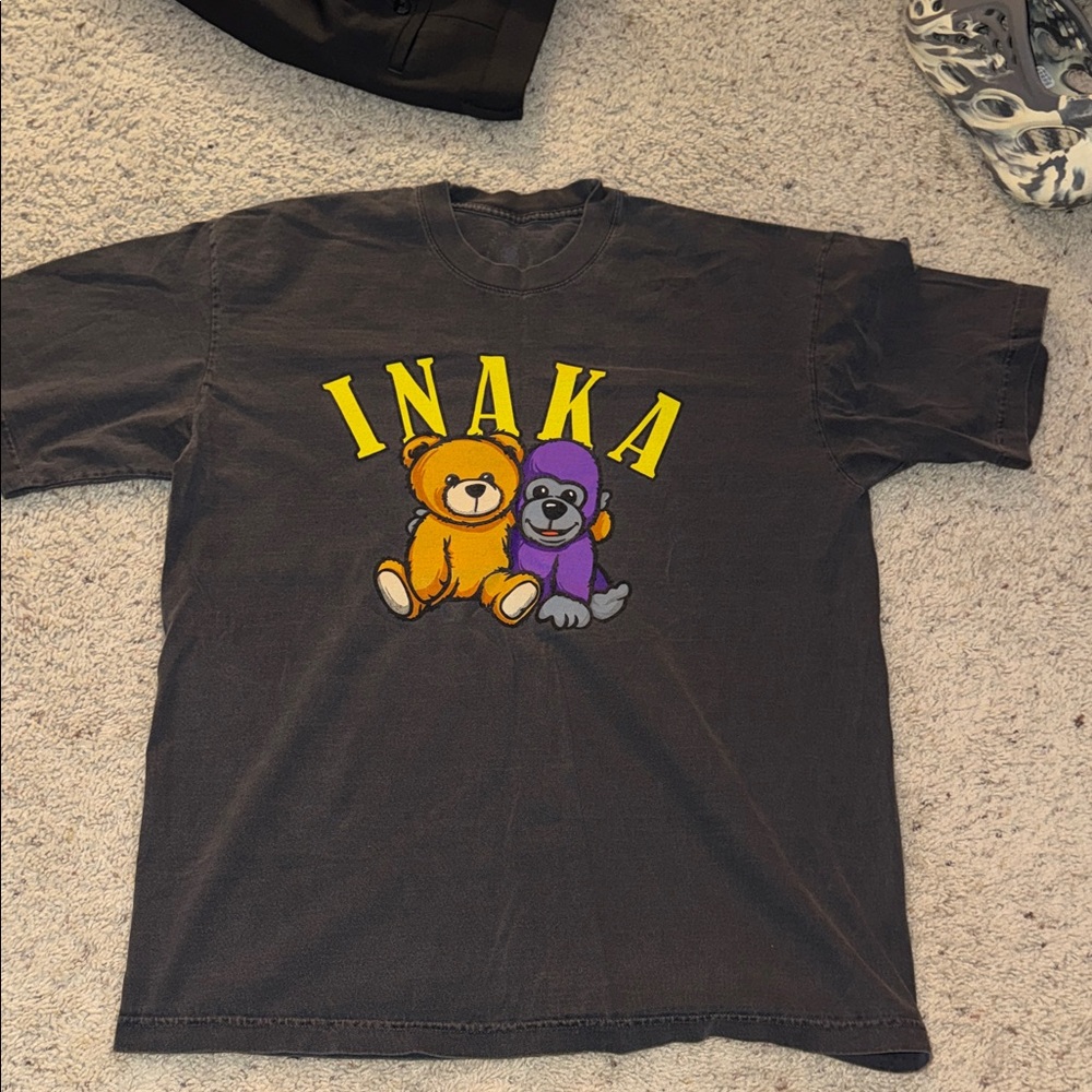 Inaka Power -  T-Shirt - Black with Bear and Monkey